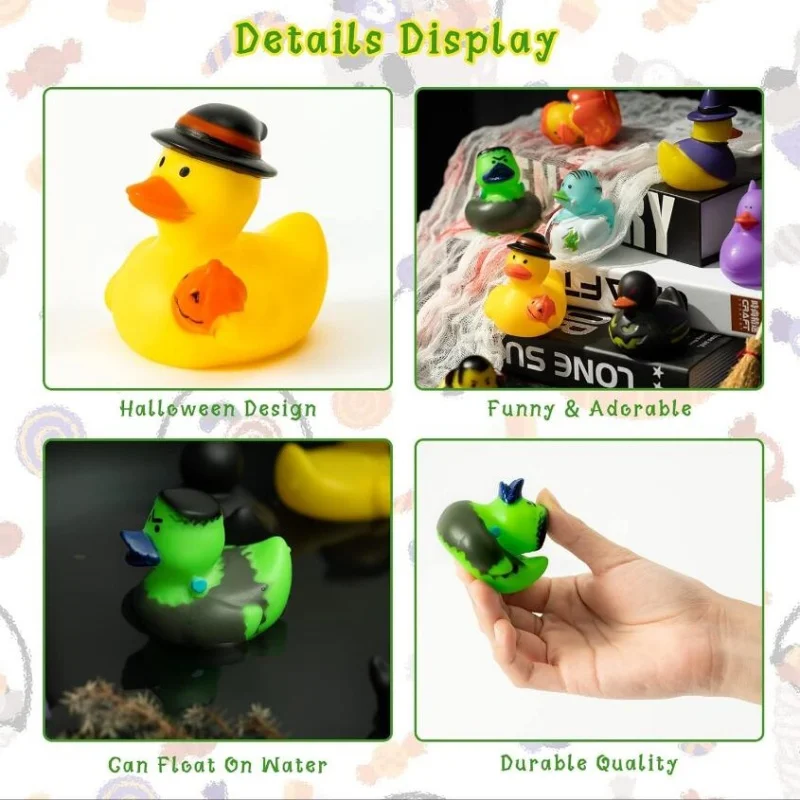 24pcs Halloween Rubber Duck Toys Floatable Durable and Adorable for Kids Perfect for Parties and Gifts