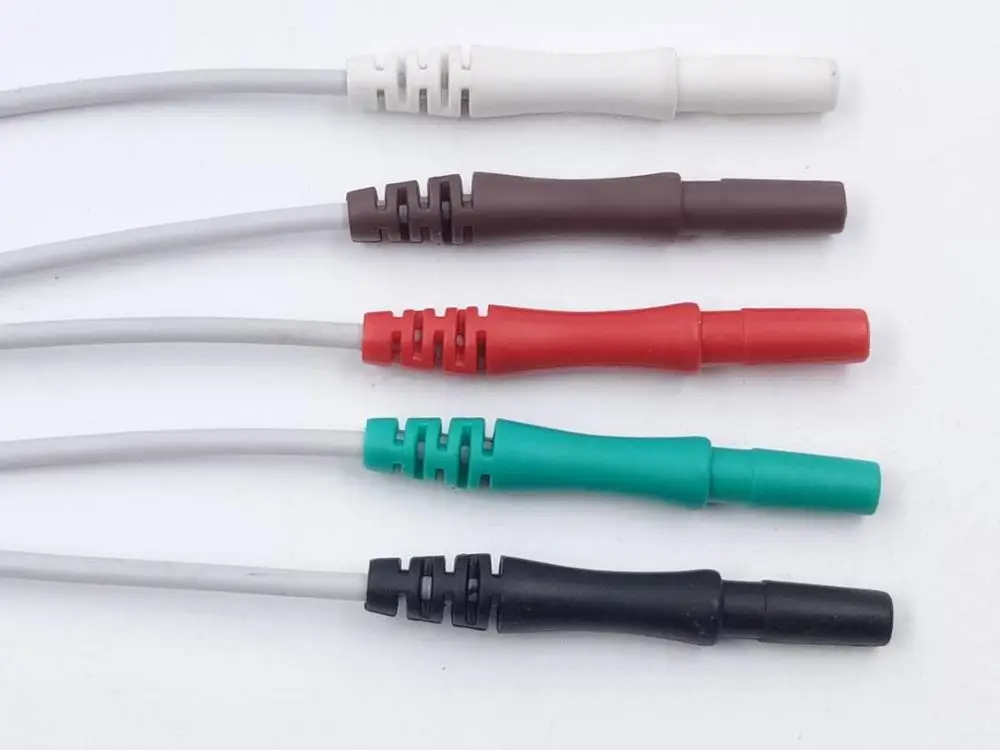 Compatible Din 5-leads Electrocardiograph Cable  Leadwires Use For Mindray 6Pin  Trunk Electrocardiograph Cable