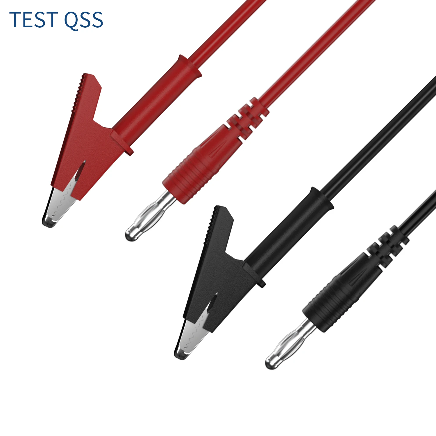 

QSS 2Pcs 100CM Multimeter Test Leads 4MM Banana Plug to Alligator Clip Cable Wire Red Black Electrical Tools Accessories