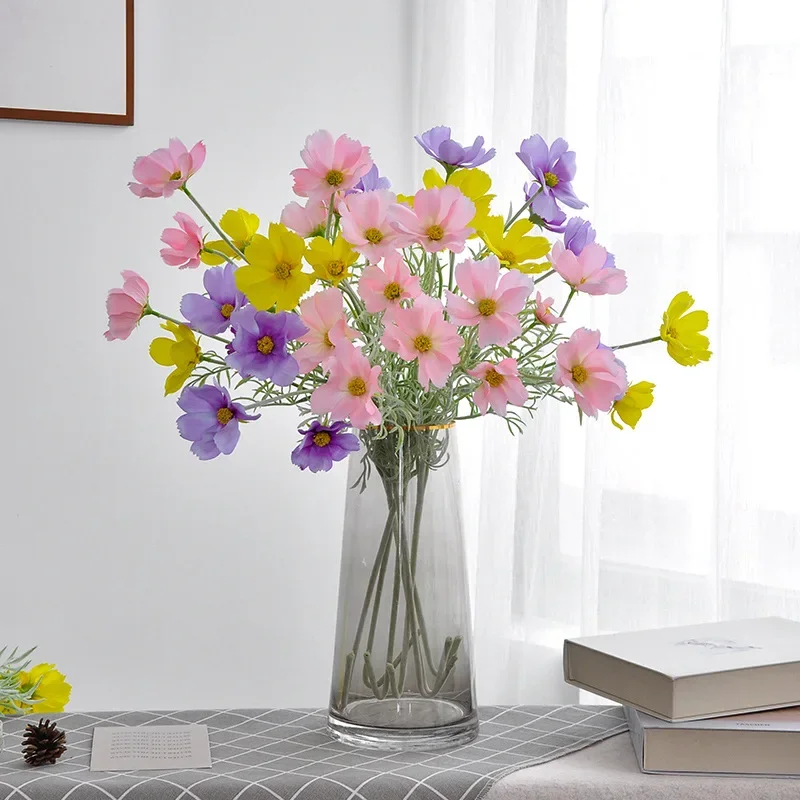 62CM Artificial Flower Princess Cosmos Velvet Silk Flower Home Decoration Light Luxury High-end Bouquet Gesang Flower