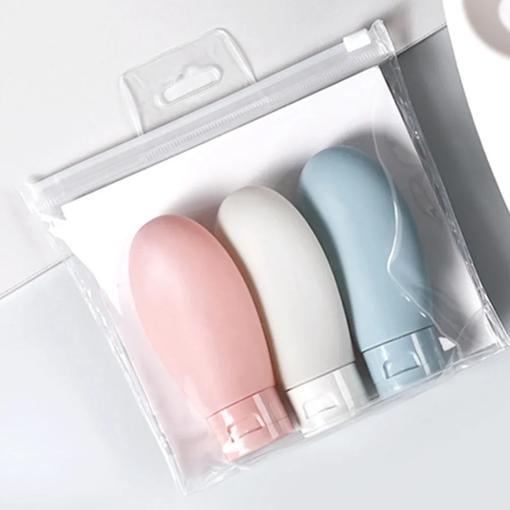 3Pcs Travel Makeup Bottle Set Leakproof Lotion Sub Bottles Soft Flexible Refillable Containers Dispensers