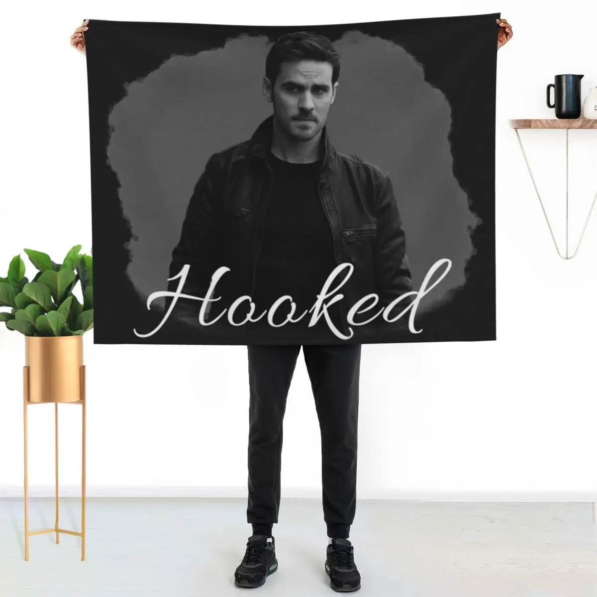 Hooked Throw Blanket Cozy Throw Blanket for Bed Sofa Chair