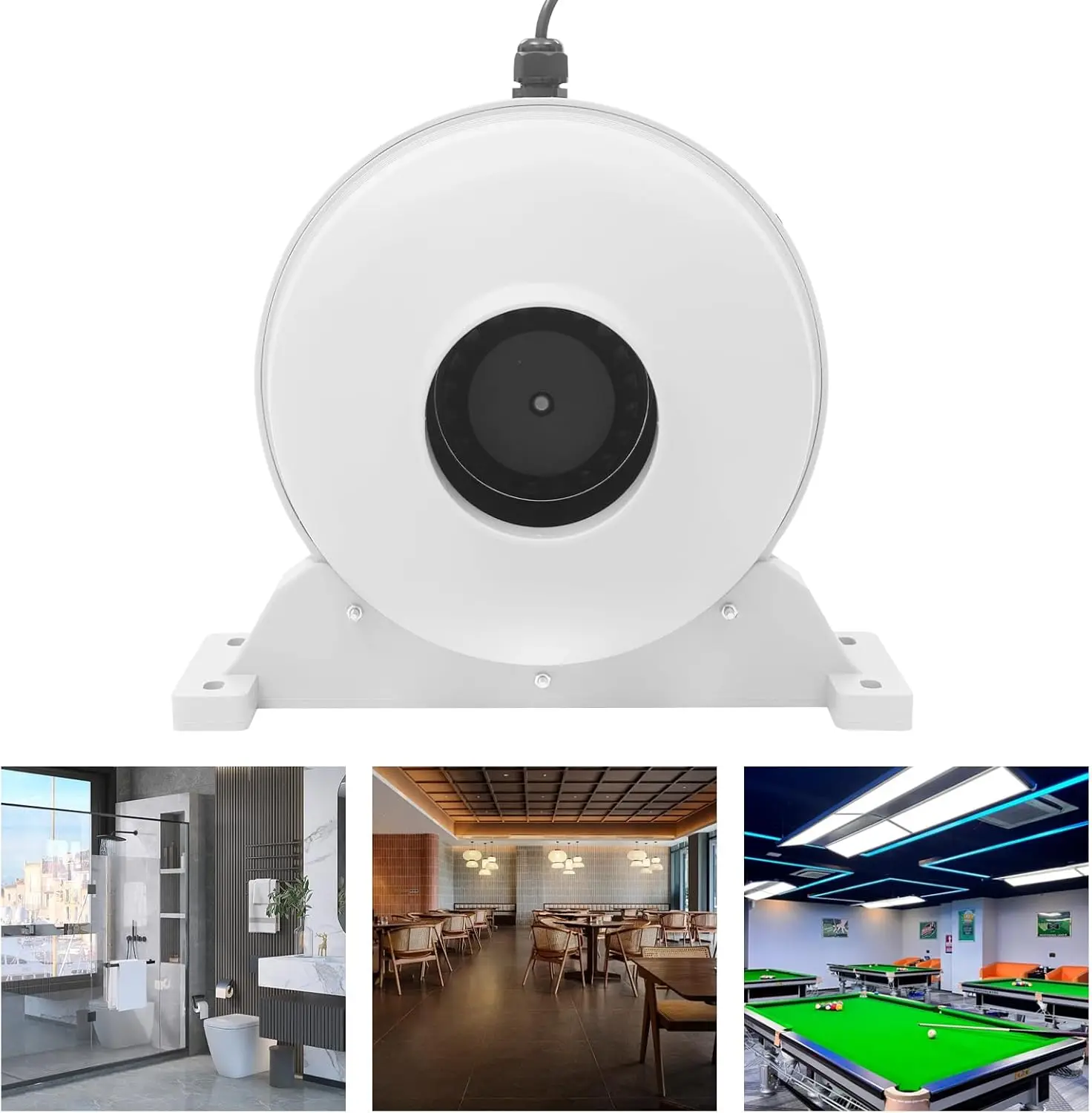 

NEW Radon Mitigation Fan, 4" 260CFM IP67 Waterproof Inline Duct Fan, Low Noise Ventilation Equipment for Indoor/Outdoor