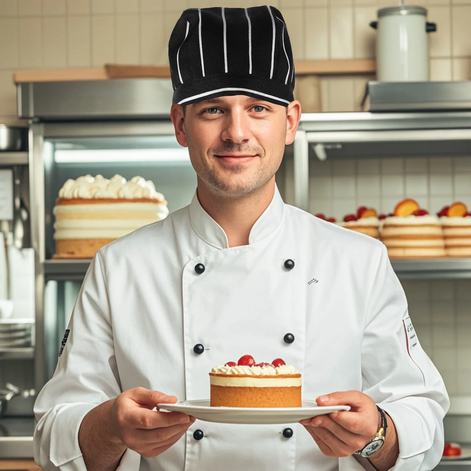 6 個の日本のシェフハットユニセックス海賊ヘッドラップ速乾性キッチン調理キャップレストランフードサービススタッフユニフォーム用