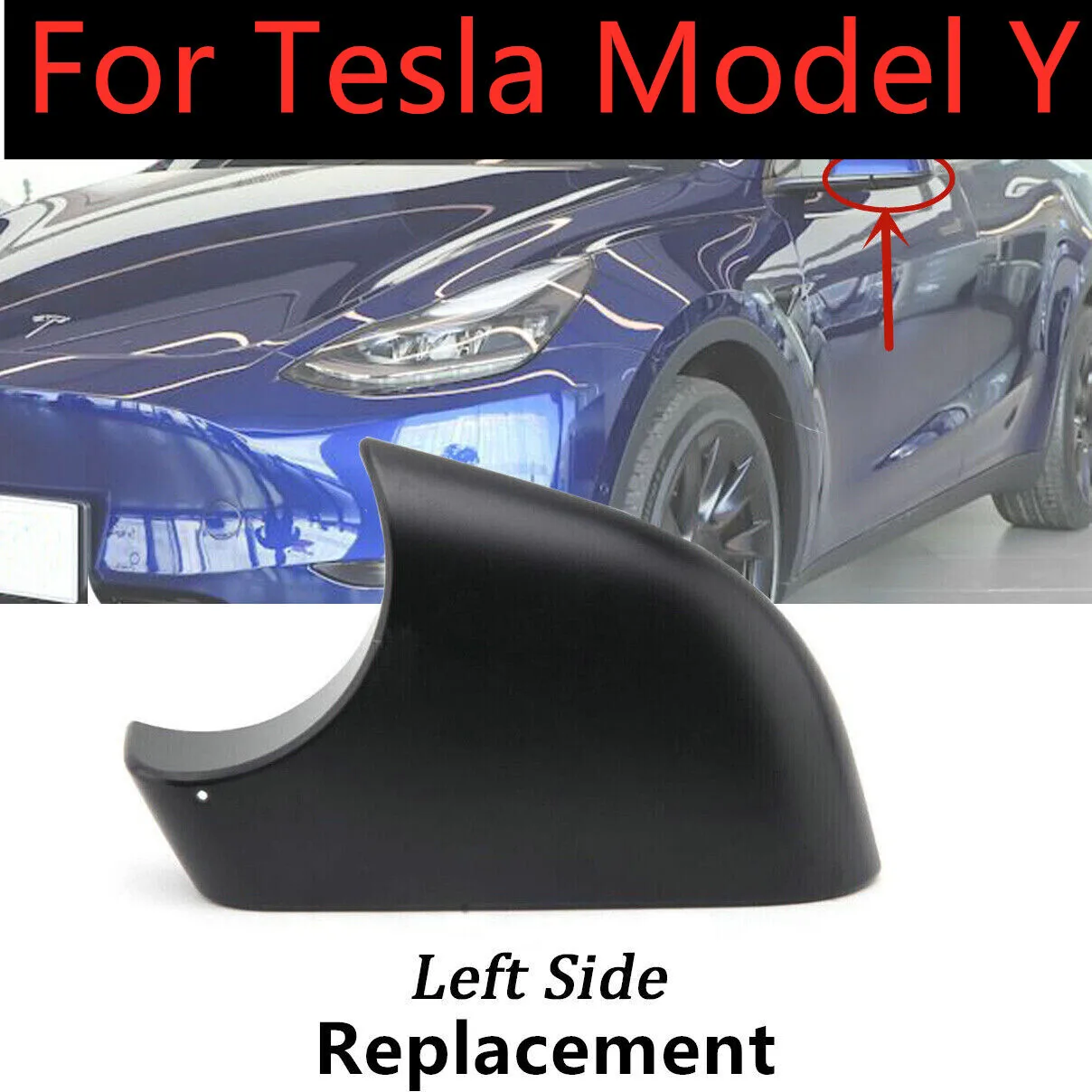 

Black Left Driver Side Door Mirror Lower Base Cover Holder For Tesla Model Y