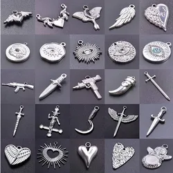 5pcs Stainless Steel Evil Eyes Heart Charms For Jewelry Making Pendant DIY Women Men Pendants No Fade Handmade Pendant Accessory