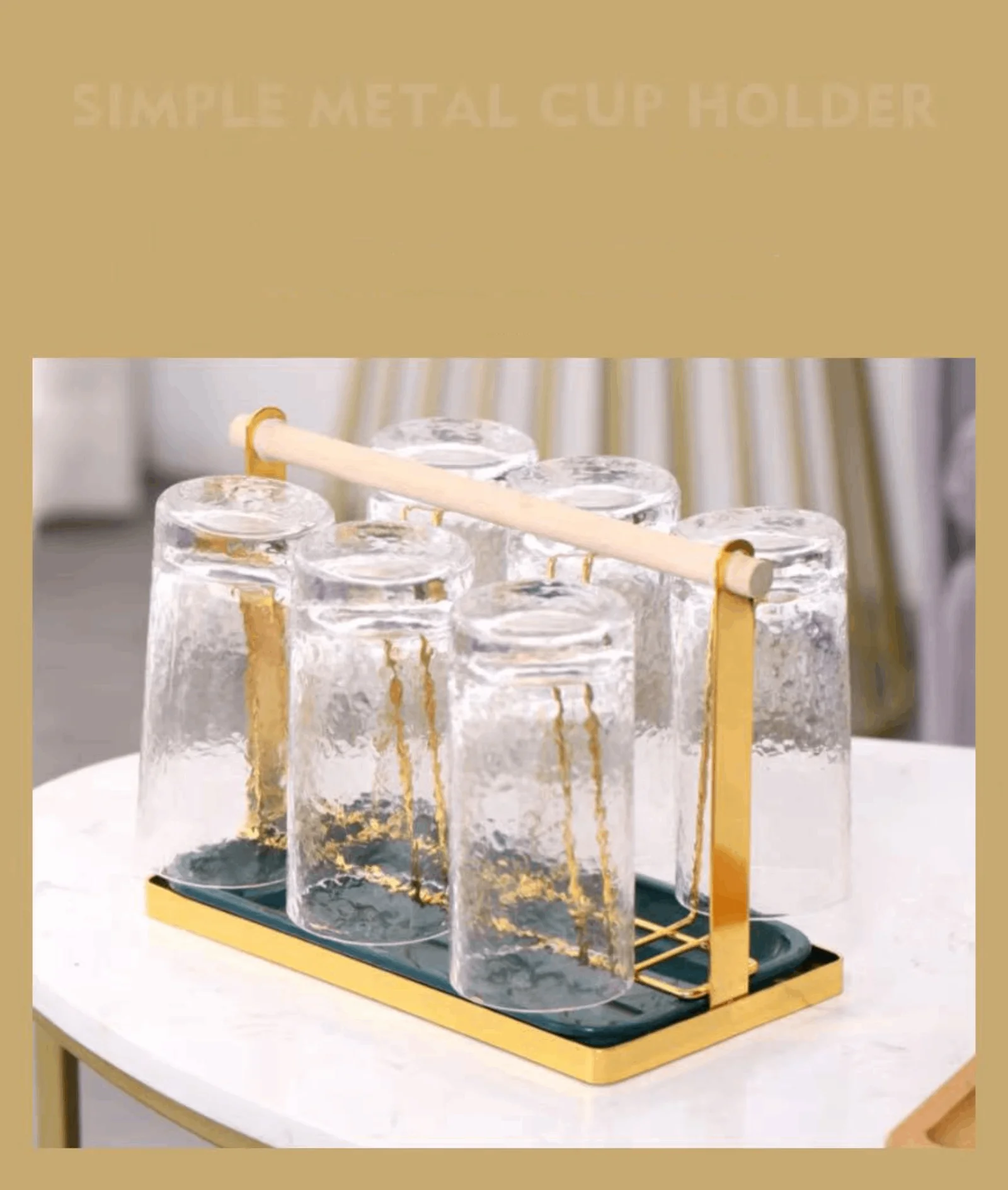 Minimalist Coffee Cup Water Cup Holder With Plate Water Cup Drainage Drying One-Piece Cup Holder For Bottles Countertop