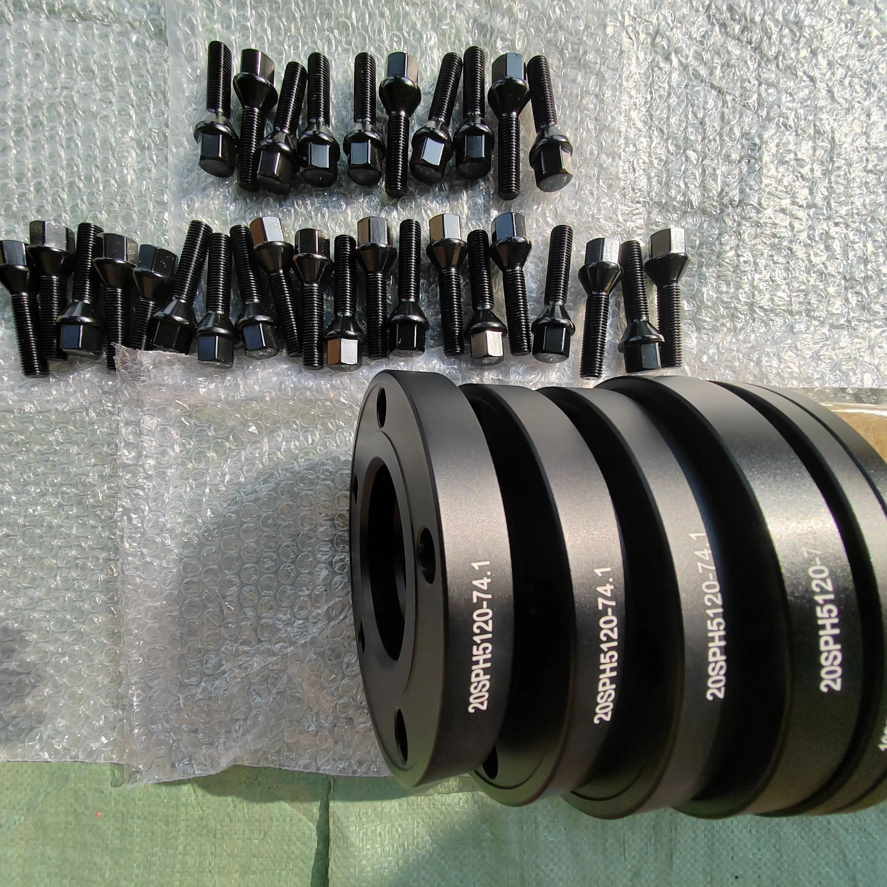 (0.6in) 5x120 74.1mm Hub 2 Pcs 15mm Centric Wheel Spacers | 10pcs 14x1.25 Cone Bolts For BMW X5/X6 (Anodized Aluminum