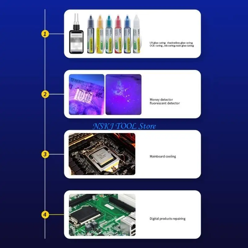

L8RC Multi-function UV Curing Light Fast Curing with LED Lamp Beads 395mm Wavelength