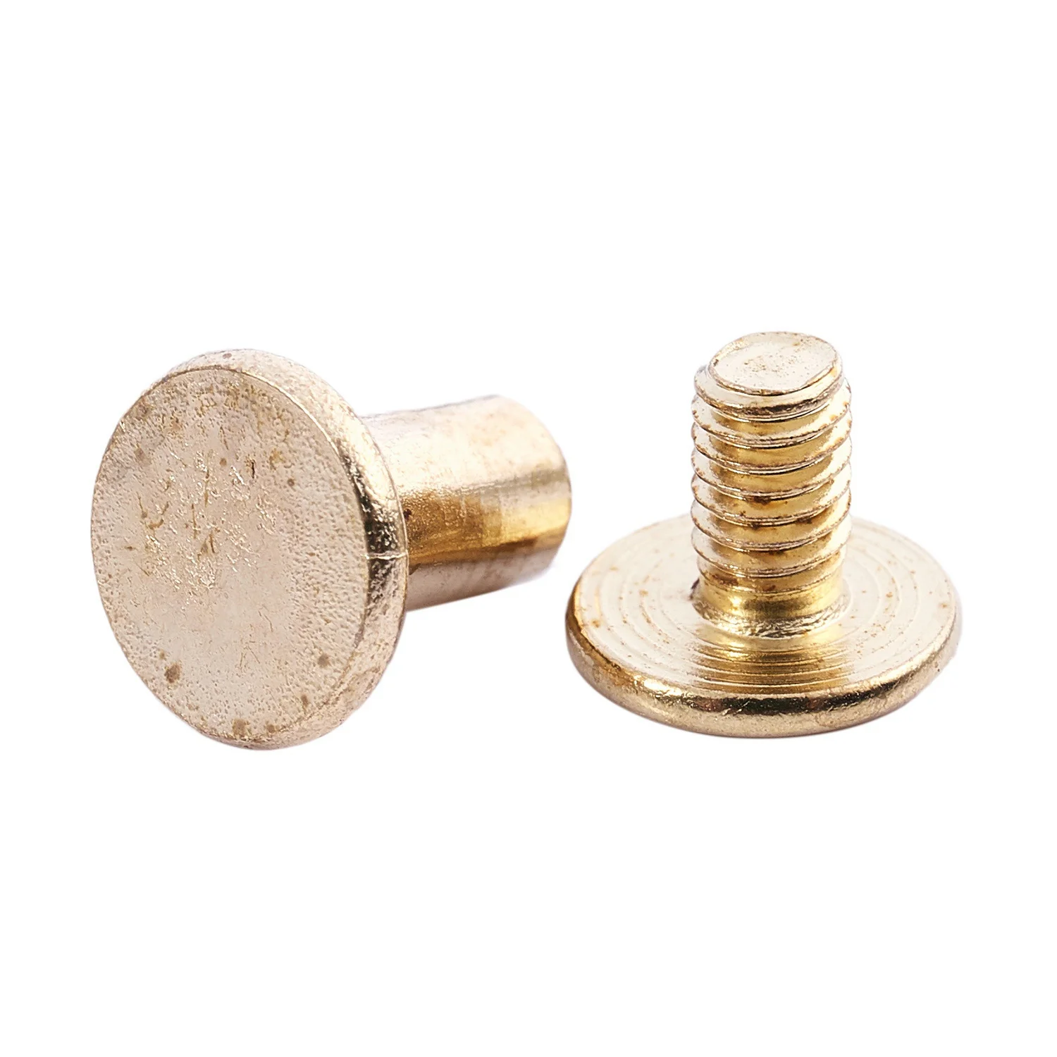 ETRT 15 Pieces 5mmx8mm Brass Plated Binding Chicago Screw for Money Belt