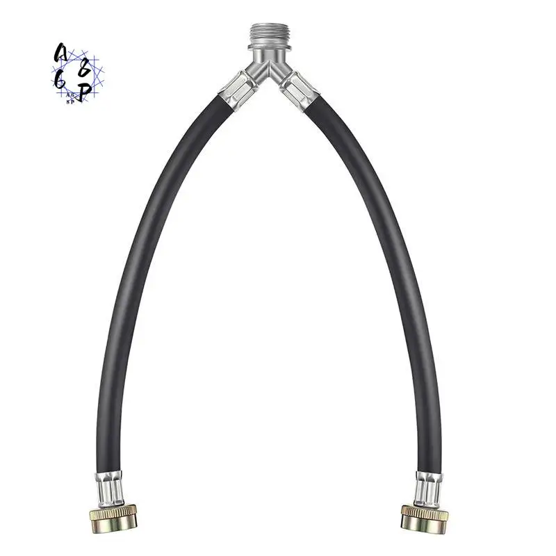 A68P-Rubber Washing Machine Y Hose, 3/4 Inch Brass Fittings, 1 Ft (12 Inch) Length Hot And Cold Water Y Mixer Hose Connector