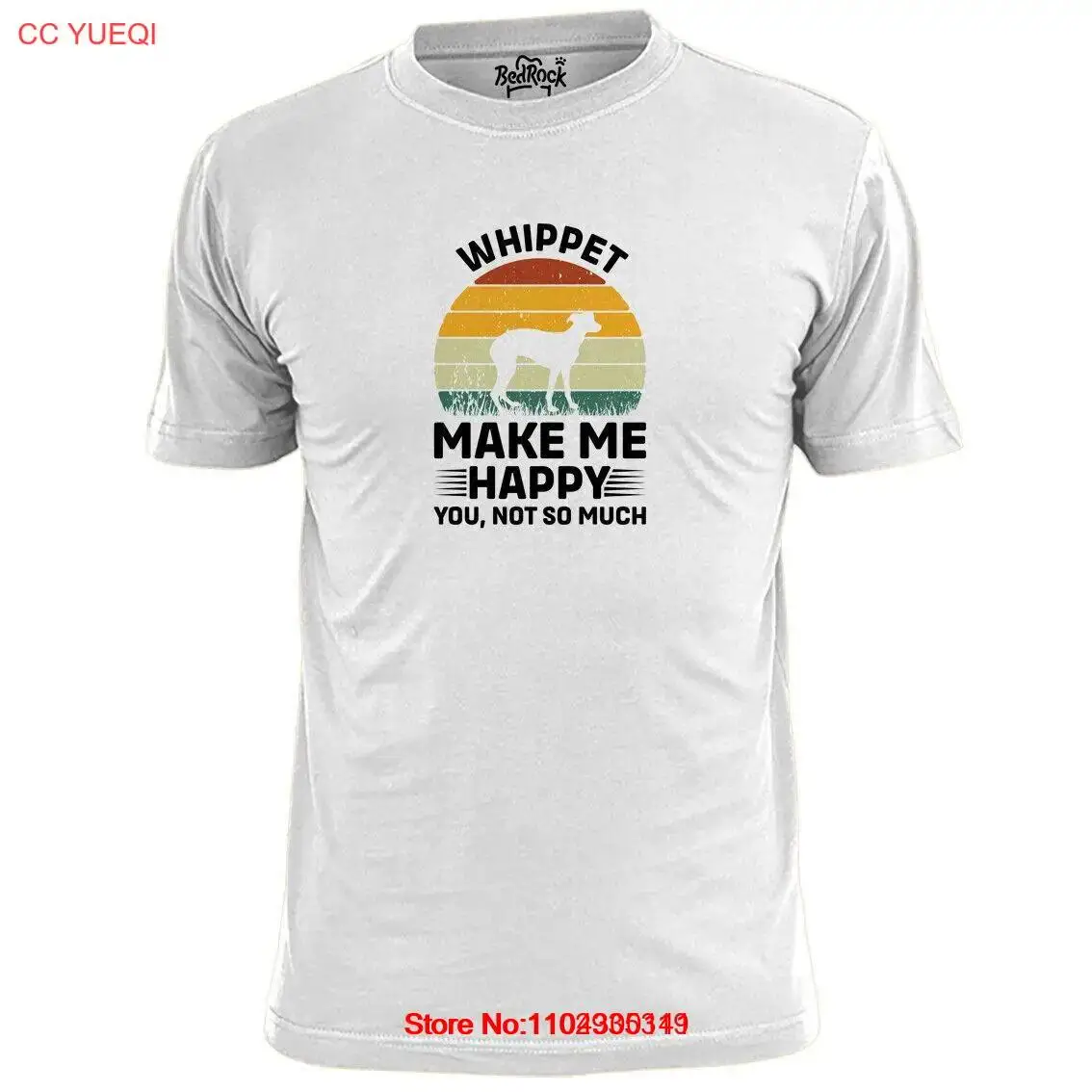 Mens Whippet Make Me Happy T Shirt Sighthound Pooch Pet Dog