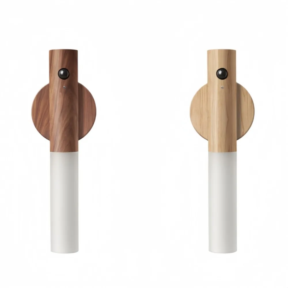 Intelligent Human Body Sensing Night Light Imitation Wood Grain Color Magnetic Suction Charging Light For Cabinet Wall lamp