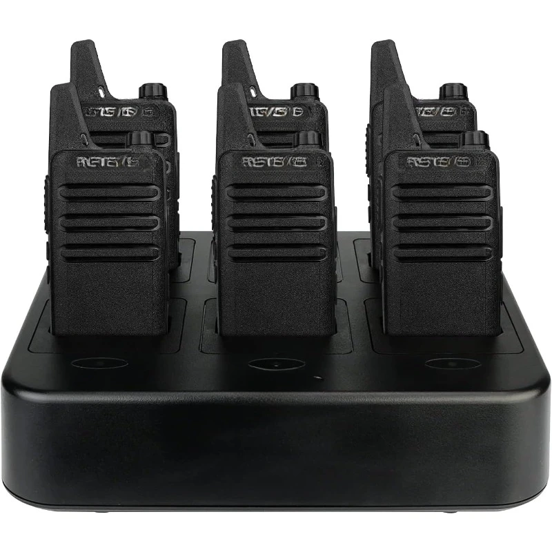 

RT22 Walkie Talkies Rechargeable Hands Free 2 Way Radios Two-Way Radio(6 Pack) with 6 Way Multi Gang Charger