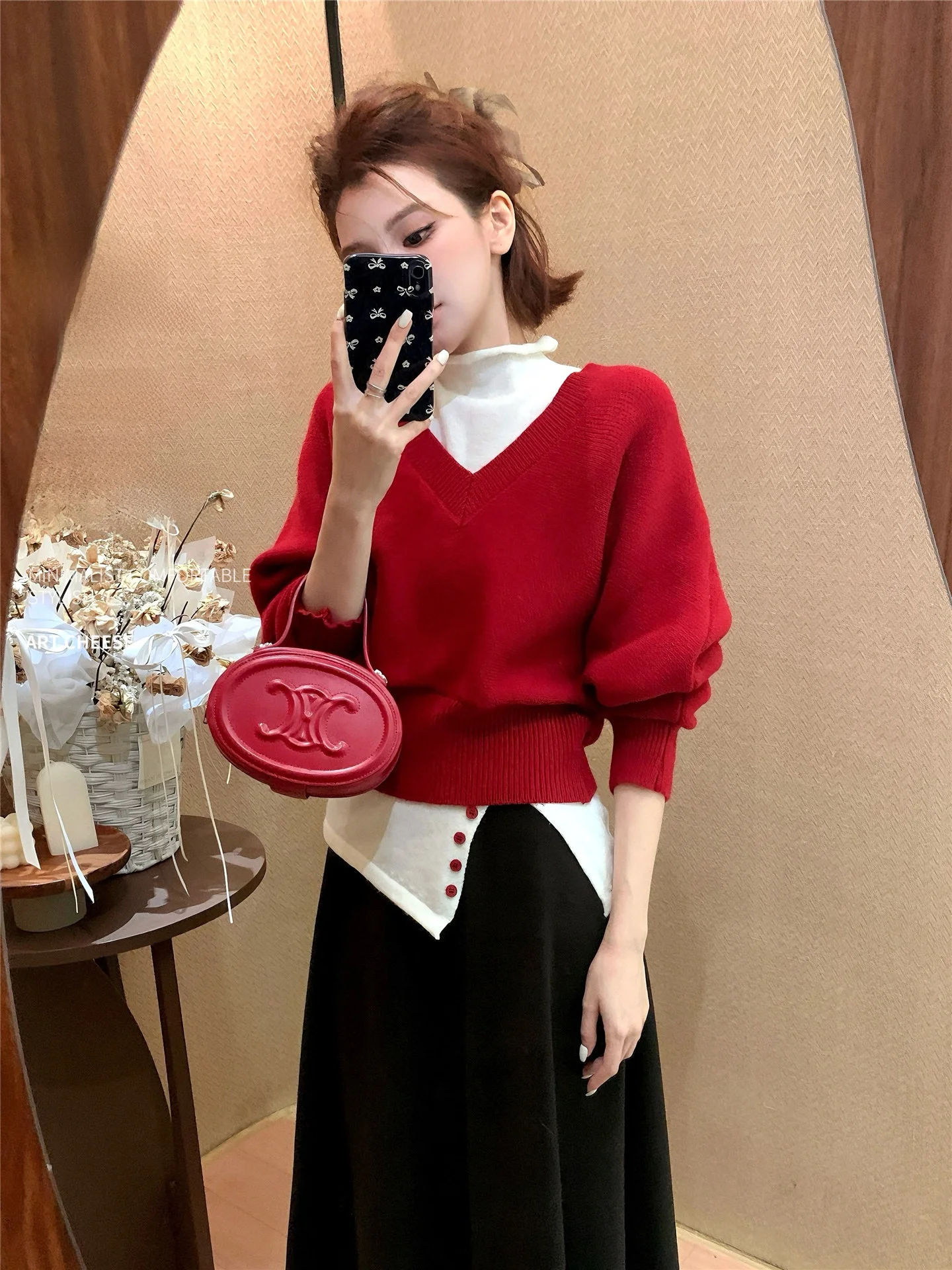 

Faionable Knitted Two-Piece Set Cheese Women's Loose Fit Autumn Winter Sle Comfortable Long Sve V-Ne Warm Thiened
