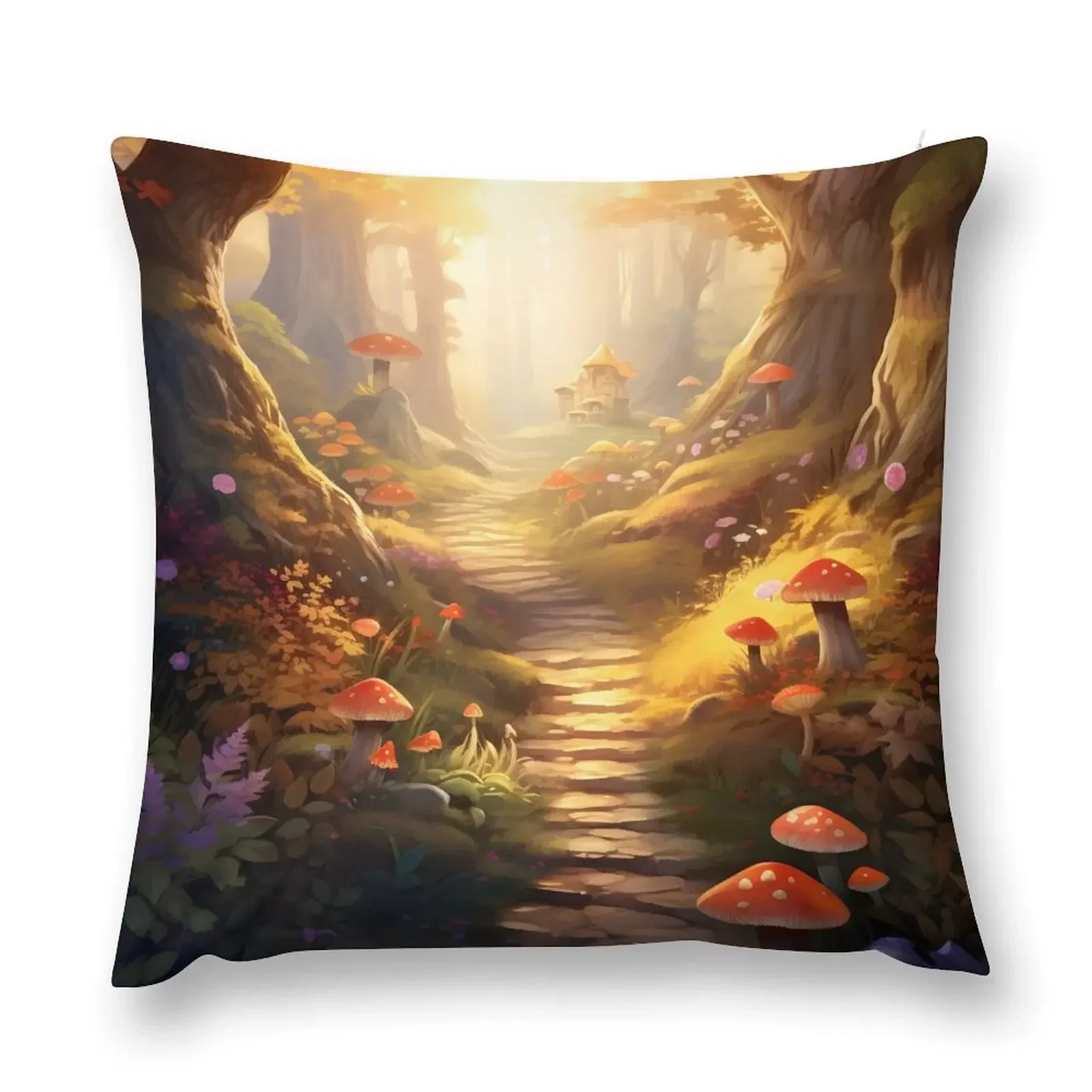 Enchanting Autumnal Forest: A Watercolor Journey Throw Pillow christmas pillow case bed pillows pillow