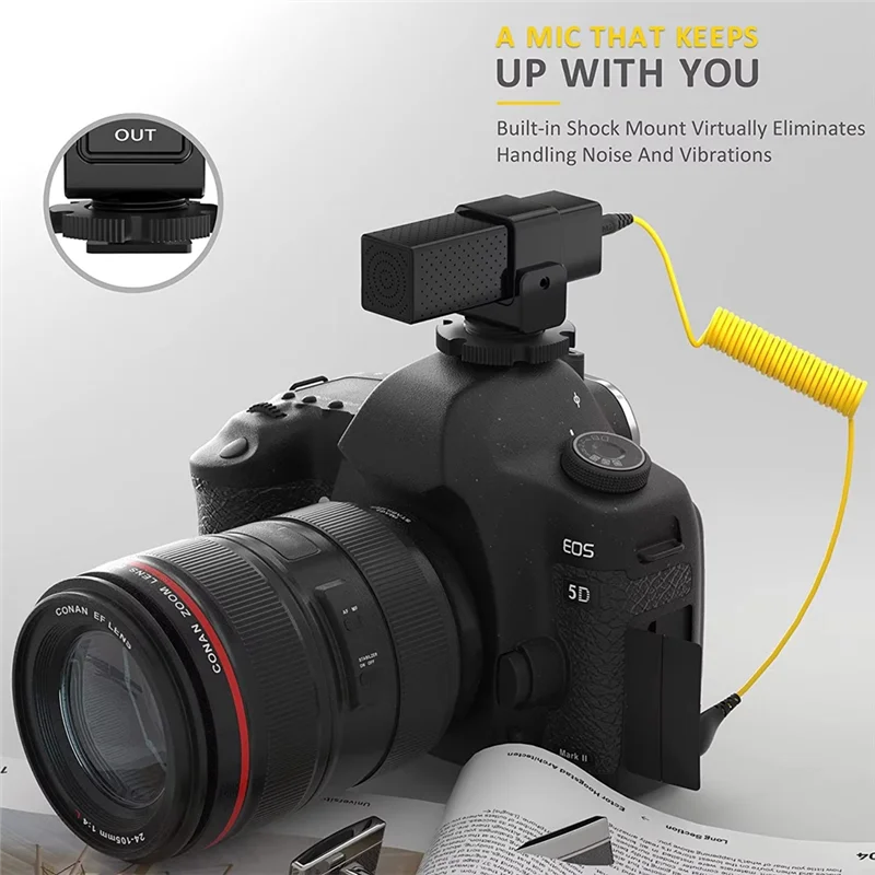 -A89Z ميكروفون بندقية صغير لهاتف Iphone لكاميرات Gopro/Canon Nikon مع حامل للصدمات لمدونات الفيديو على اليوتيوب