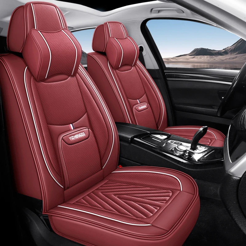

2Pcs Front Seat Covers + 2 Headrests, Fixed Lumbar Support Ultrasuede Full Wrap, All-Season Durable Easy-Care, Fits Most Cars