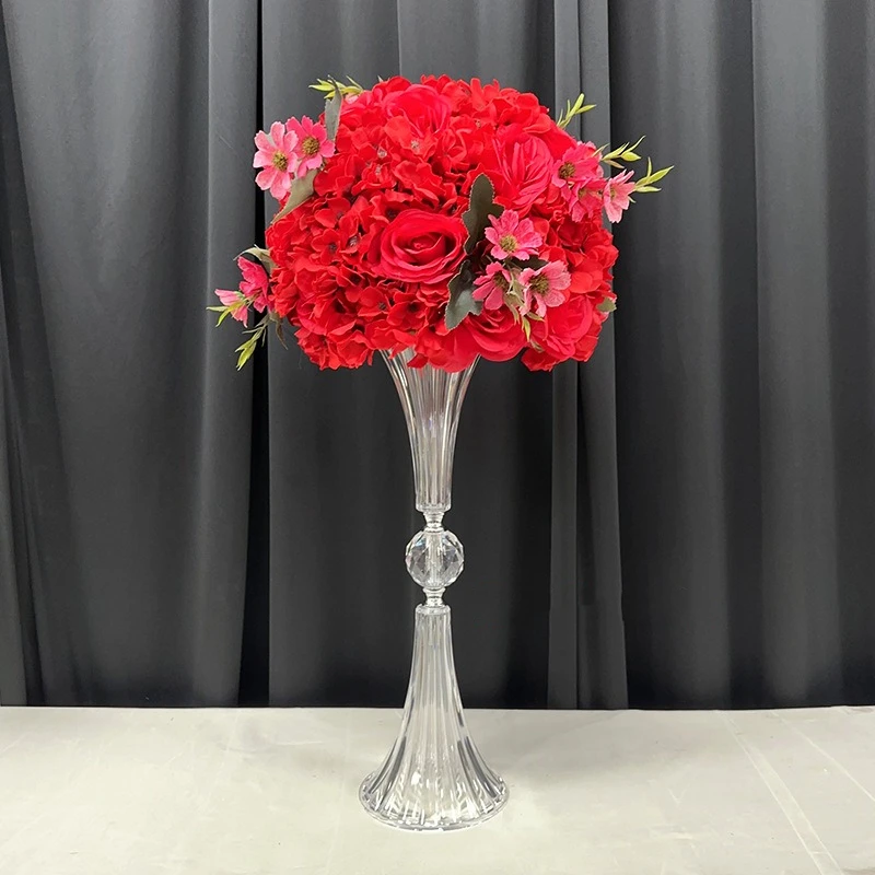 10 PCS Acrylic Vase Trumpet Shape Wedding Table Centerpiece Event Road Lead Flower Vases For Home Decoration