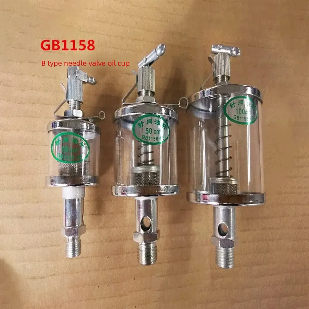 M8 M10 M14 M16 16/25/50/100/200/400/600ml Iron Glass Sight Gravity Drip Feed Oiler Lubricator For Hit Miss Engine Motor