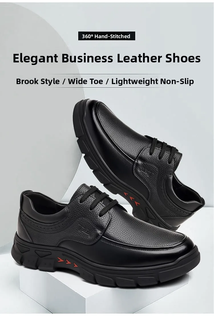 Zapatos Casuales de Cuero para Hombre, Suela Suave Antideslizante, Resistentes al Desgaste, Zapatos Formales de Negocios, Zapatos de Moda para Papá, Cómodos y Transpirables
