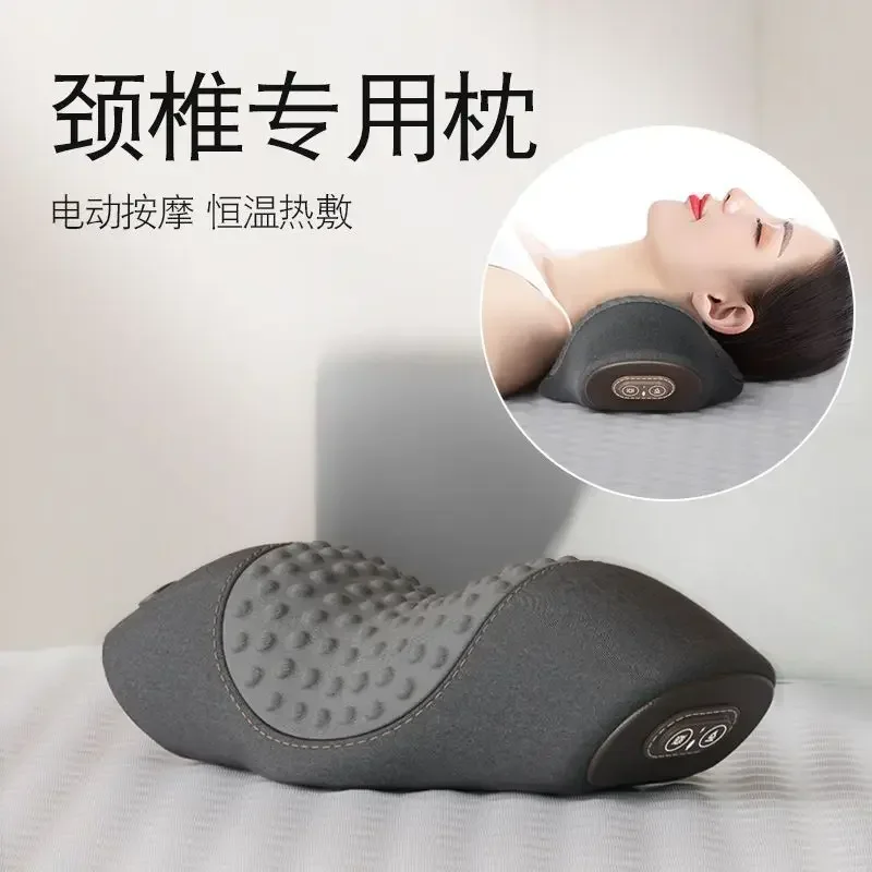 Electric Neck Massager Pillow 3 Modes Heating Vibration Massage Neck Stretcher Support Cervical Neck Traction Relax Massager