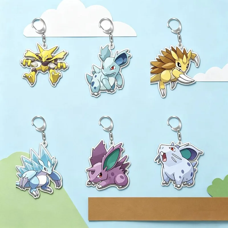 Set Familiar Nido de la Serie Kanto Ground Type, Juguetes Coleccionables de Acrílico Originales de Anime y Dibujos Animados, Regalo para Amigos, Regalo Navideño