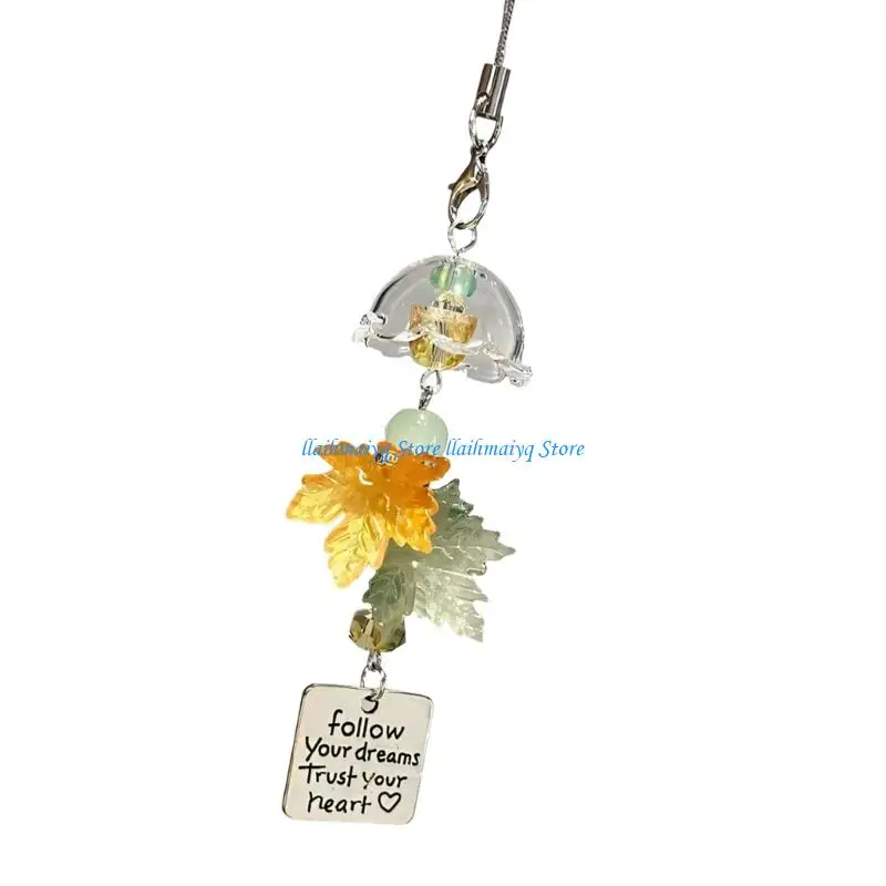 573B Resin Maple Pendant For Offices And Student Keychain Decoration Stylish Wrist Strap Camera Accessory