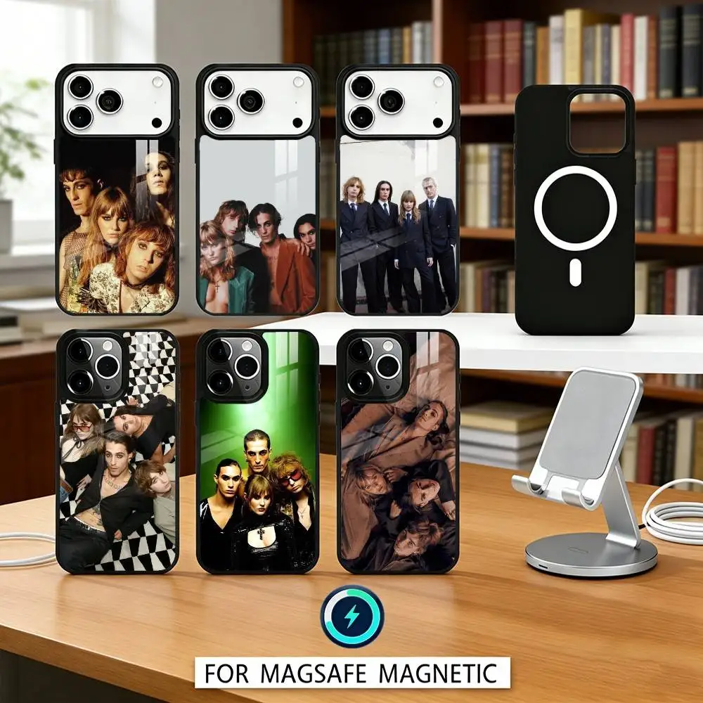 

Чехол для телефона M-Maneskin Damiano David для iPhone 17, 16, 15, 14, 13, 12, Pro, Max, магнитный, для беспроводной зарядки Magsafe