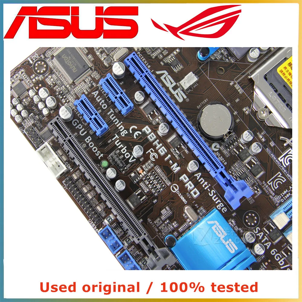 Placa-mãe para ASUS, Desktop Mainboard para Intel H61, P8H61, PCI-E 2.0, X16, LGA 1155, DDR3, 16G, SATA II, PCI-E 2.0