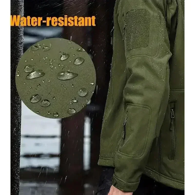 5XL 6XL CP Kamuflase Soft Shell Assault, Cocok untuk Olahraga Luar Ruangan Berburu, Jaket Wol dan Bulu Tahan Air dan Tahan Angin