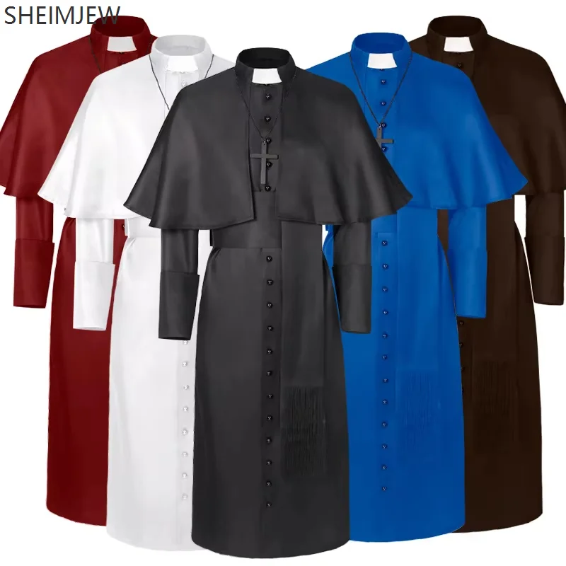 

Medieval Priest Costume Cosplay Catholic Church Religion Pope Priest Priest Costume Mass Missionary Robe Clergy Windbreaker 2025