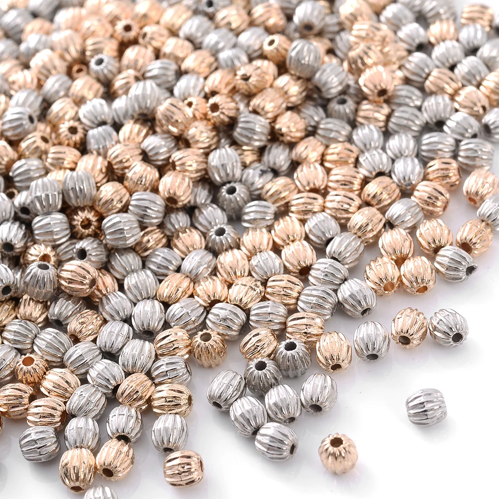 100 teile/los 4mm ccb Charm Spacer Perlen Kürbis lose Perlen für Schmuck machen DIY Armband finden Lieferungen Zubehör