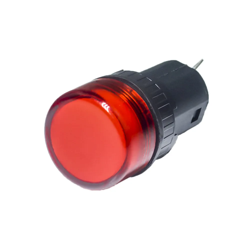 16mm AD16-16E LED Indicator Lamp Signal Pilot Lamp Power 2 Pin Indicator light 12V/24V/110V/220V/380V  Red Green Yellow