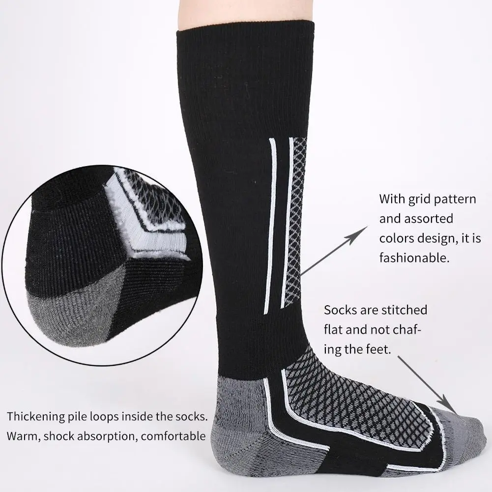 Calcetines gruesos de algodón para hombre y mujer, medias térmicas de alta elasticidad con absorción de humedad, para deportes, Snowboard, ciclismo, esquí y fútbol