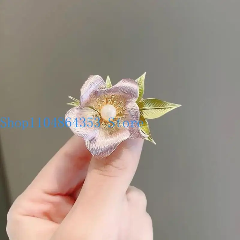 652F Creative Floral Brooch Feature Intricate Flower Design for Casual Formal Outfits Fashion Enamel Painted Brooch
