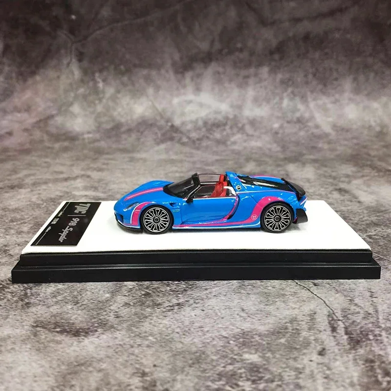 TPC 1:64 Model Car 918 Spyder Alloy Die-Cast Sport Vehicle Blue Figure Version Collection