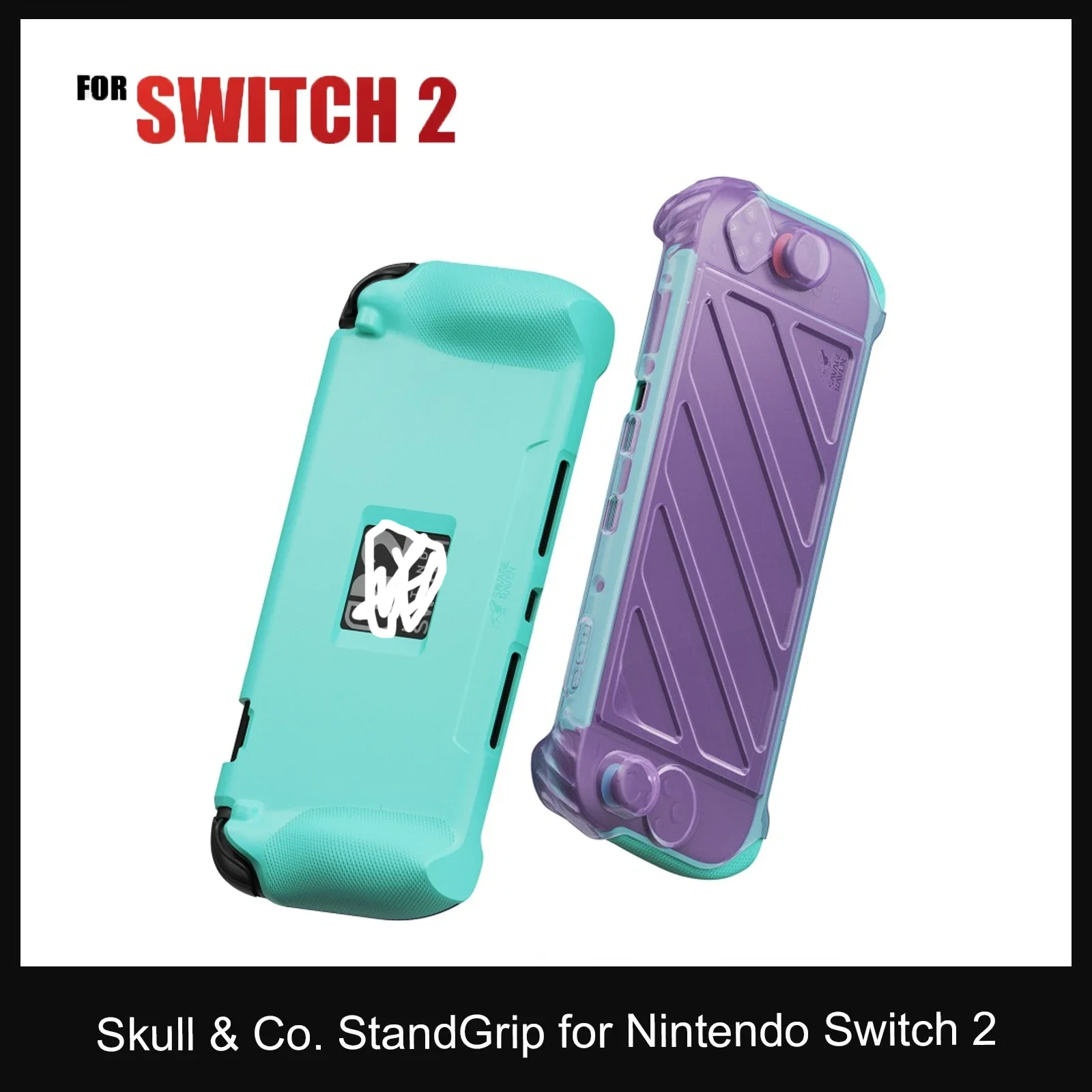 Savage Raven by Skull & Co. StandGrip and Front Cover for Nintendo Switch 2 Protective Case Standable Cover Soft Shell for NS2