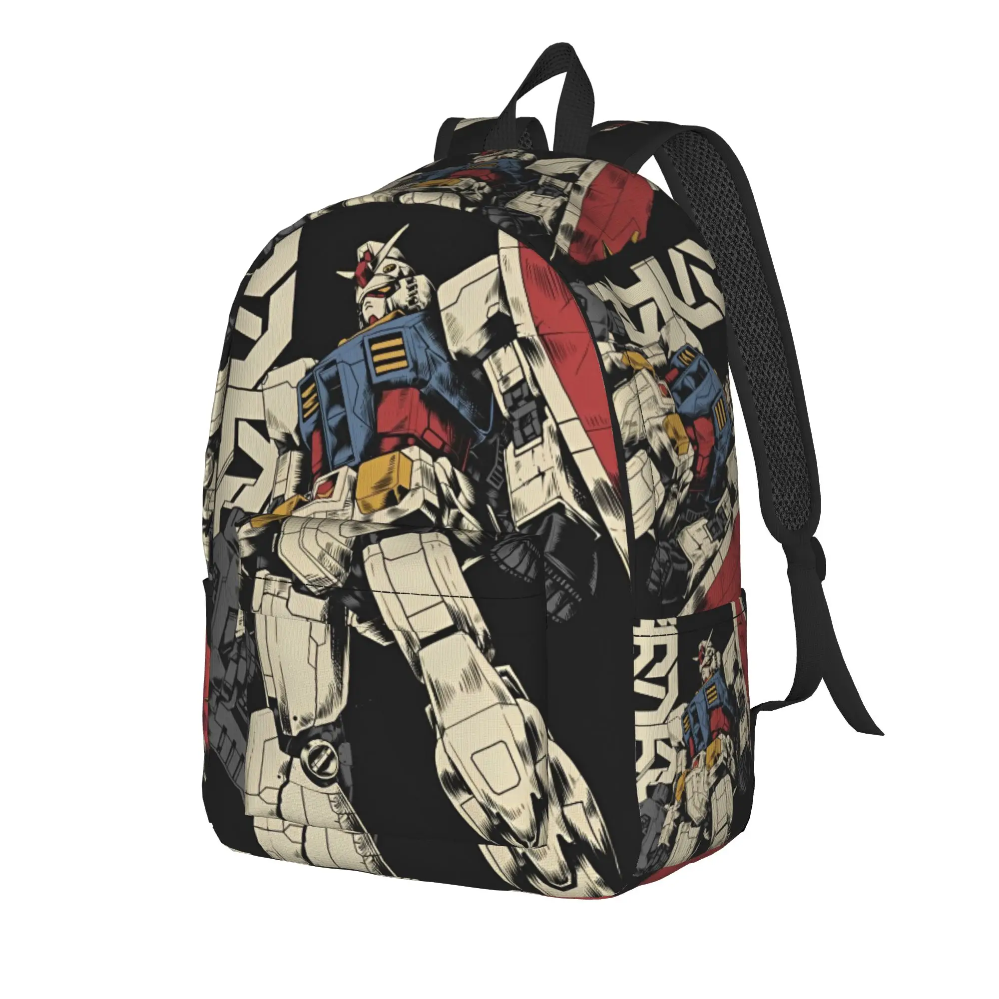 Gundam Backpack Cartoon Robot Streetwear Backpacks Unisex Travel Big School Bags Design Rucksack