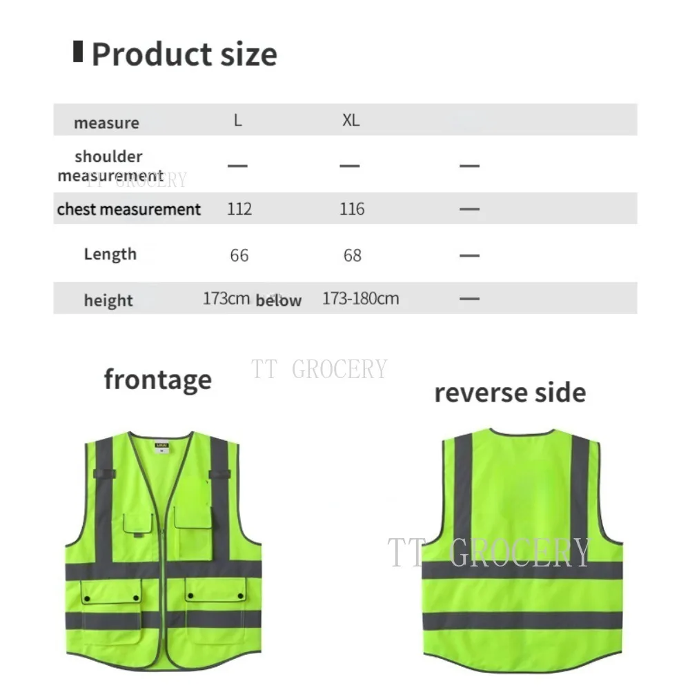 Surveyor Safety Outdoor Worker Motorcycle Jacket Fluorescent Signal Vest Reflective High Visibility Vest for Men Woman