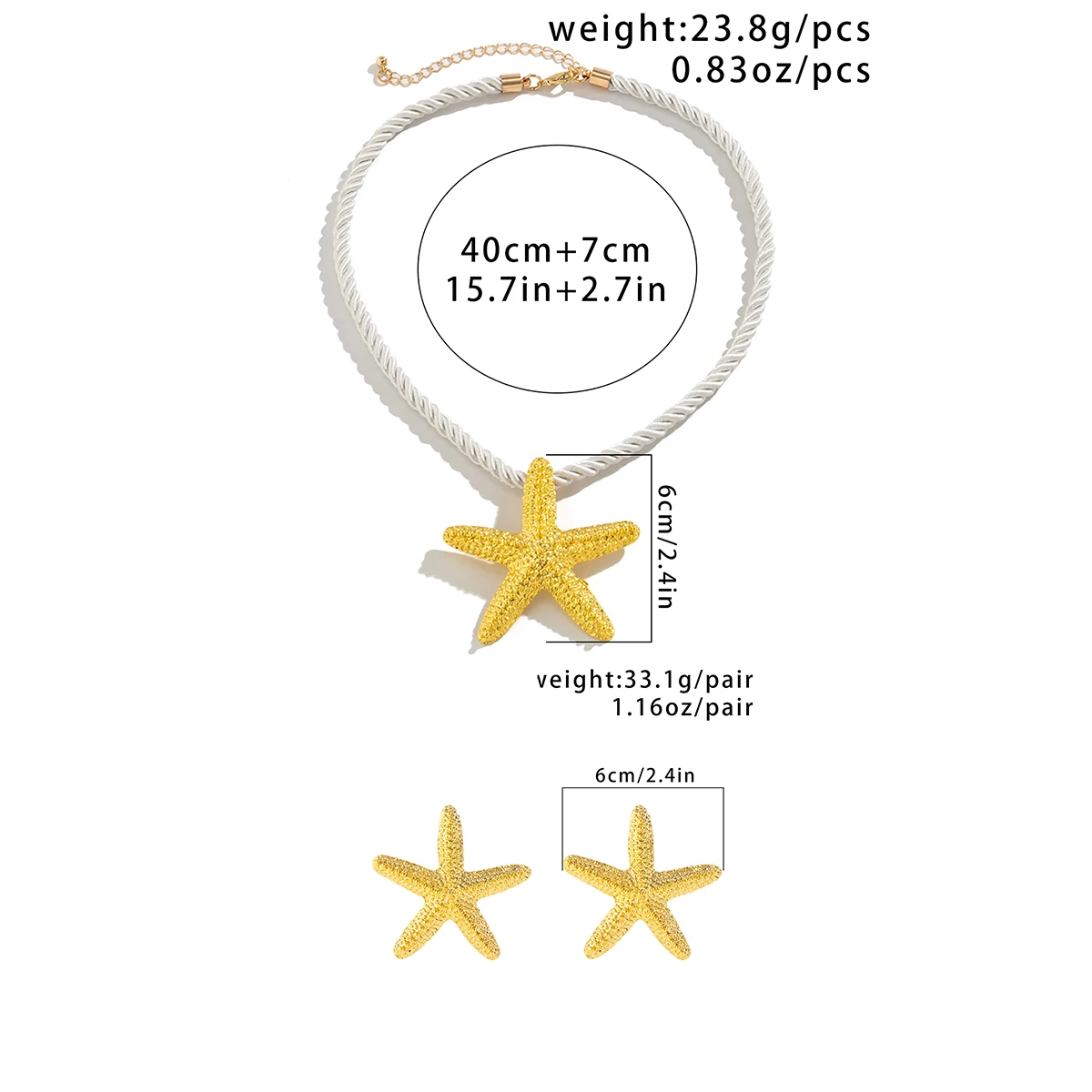 Exaggerated Boho Metal Big Starfish Star Pendant Choker Necklace Women Summer Punk White Chunky Chain Y2K Jewelry Accessories image 4
