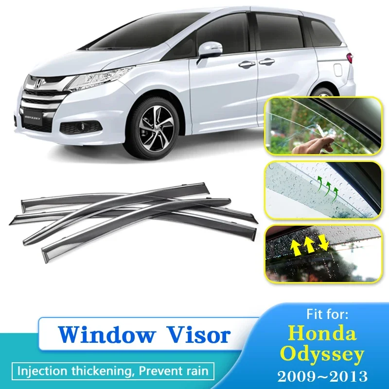 Rain Deflector For Honda Odyssey RB3 RB4 2009~2013 Car Window Visor Cover Guards Antirain Chuvento Windabweiser 2012 2011 2010