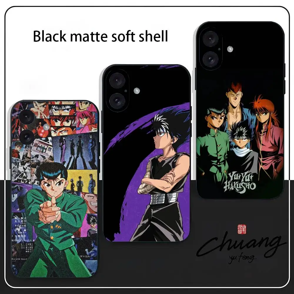 Y-YuYu H-Hakusho Чехол для телефона Стильный черный матовый чехол из ТПУ для 11–16 лет. Противоскользящий и износостойкий