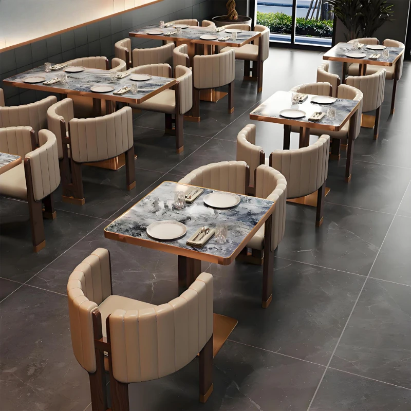 Foreign trade theme high-end western restaurant dining table and chair combination high-end hotel restaurant cafe table