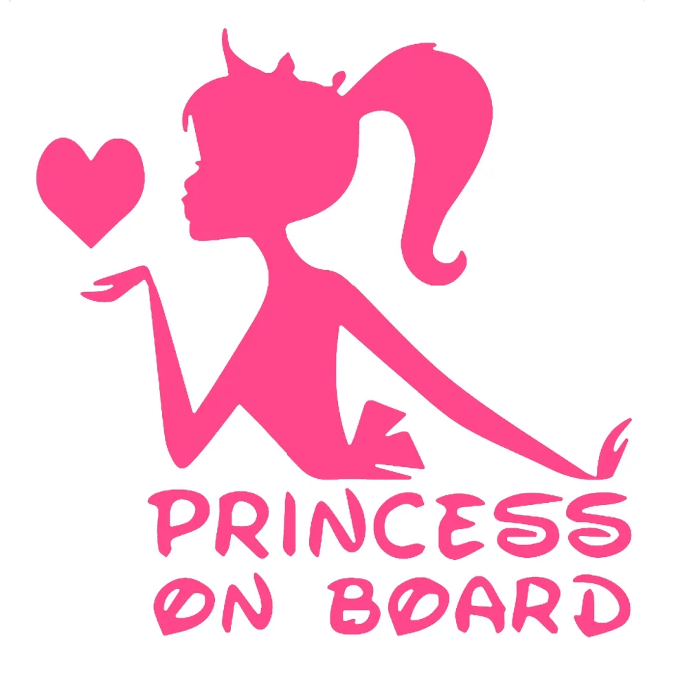 Princess On Board Car Sticker Baby Kids Girl Pink Funny Sticker on Car Decal Vinyl Car Sticker 3D Car Styling Stickers and Decal - view 5