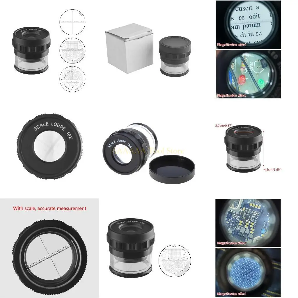 A2BE Portable Cylinder Optical Lens Jeweler Loupe Reading Magnifier Scale-image