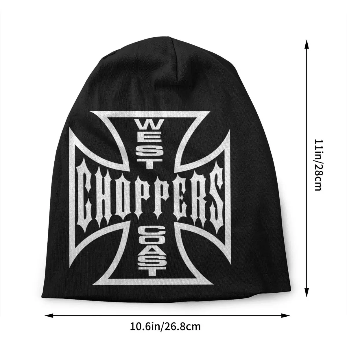 Custom West Coast Iron Cross Choppers Skullies Beanies Caps Winter Knitted Hat Men Women Cool Adult Bonnet Hats Outdoor Ski Cap