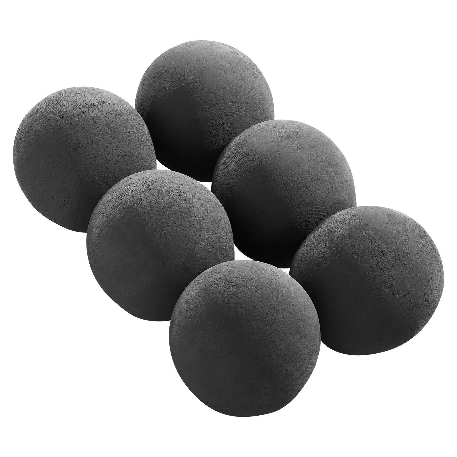 

5inch 6Pcs Round Reusable Ceramic Fire Balls Lava Rocks 800°C High Temp for Gas Propane Fire Pit Decoration