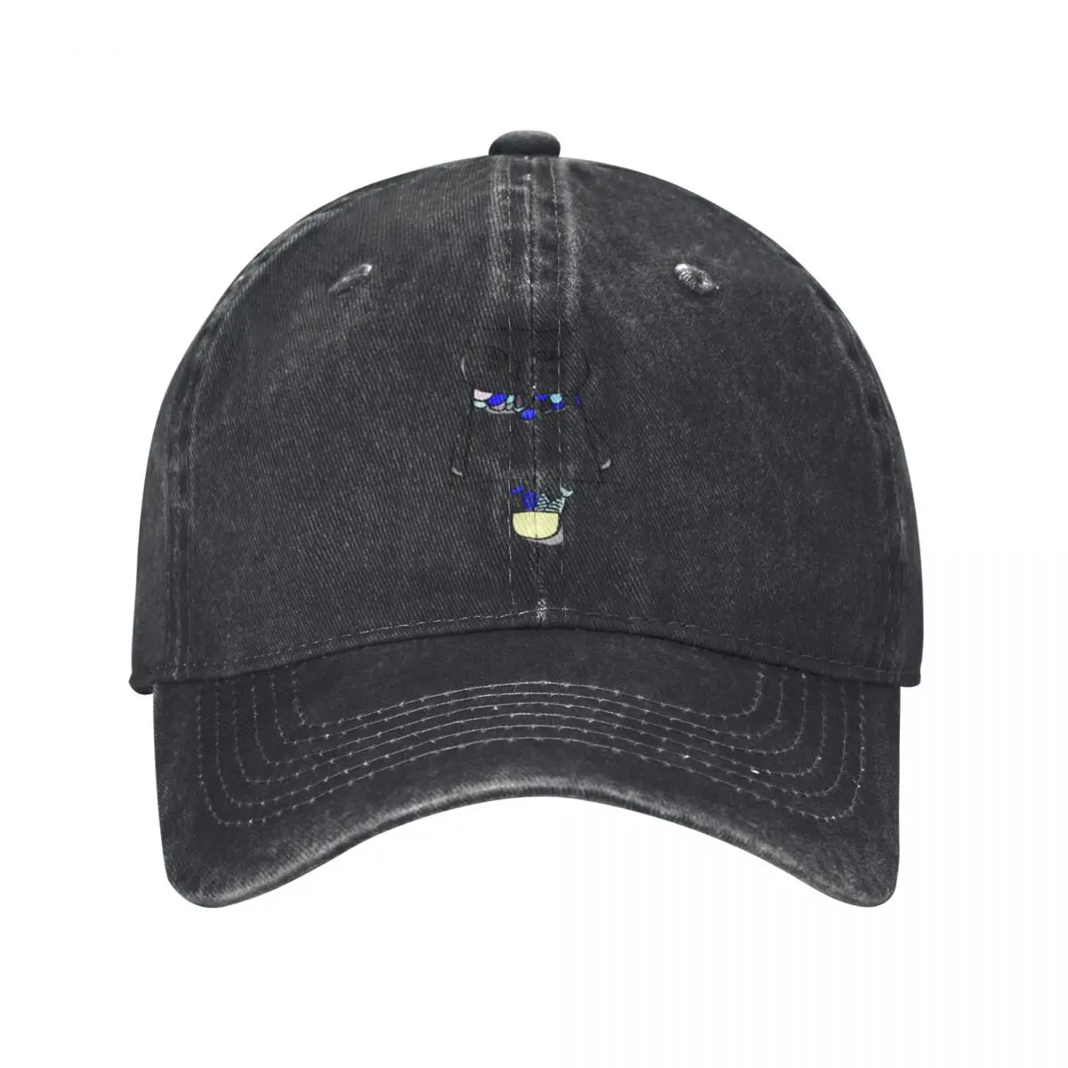 

White Cat Baseball Caps Vintage Denim Washed Headwear Unisex Style Outdoor Running Hats