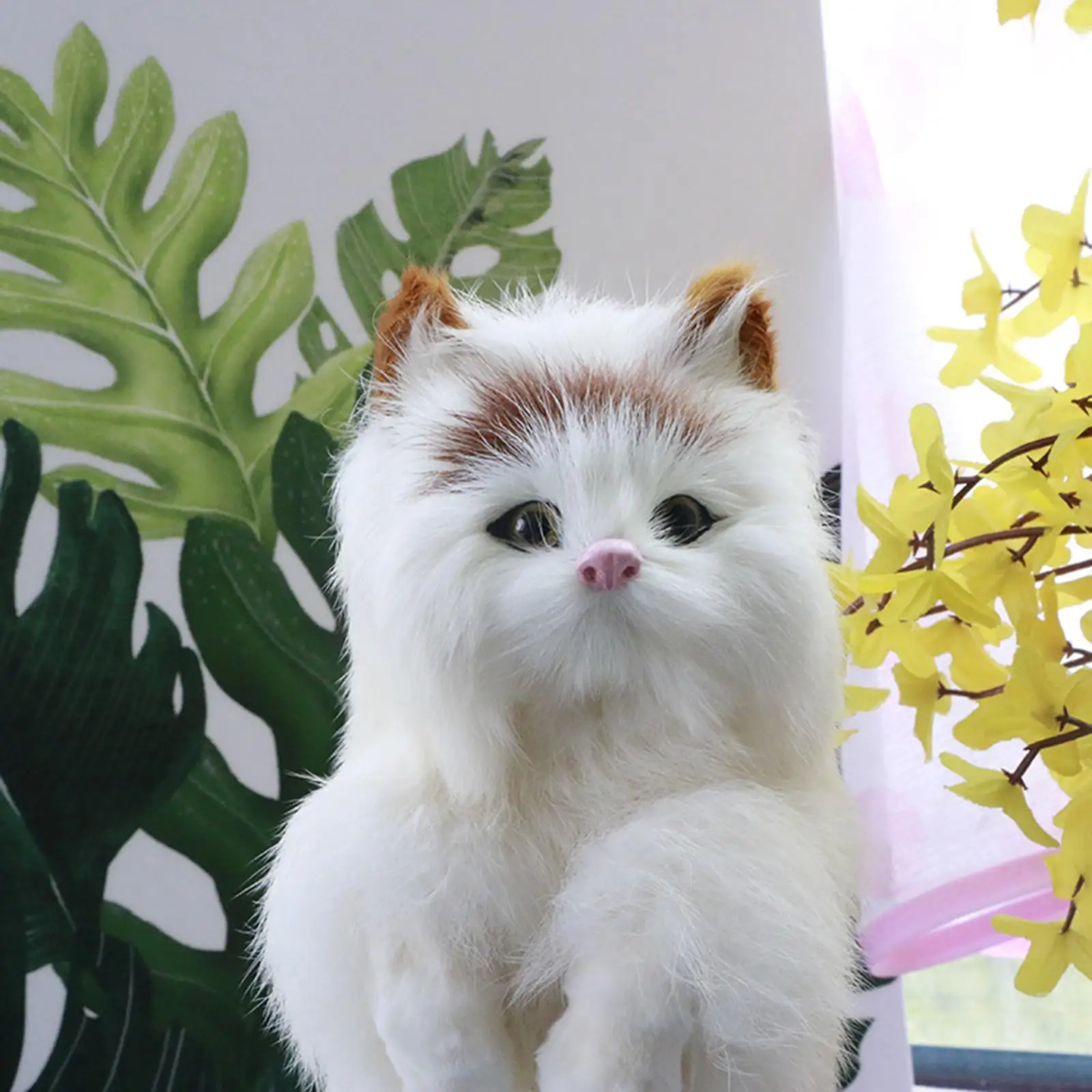 

Simulation Cat Toys, Animal Model Figurines, Plush Stuffed Animal Toy for Home Table Decoration